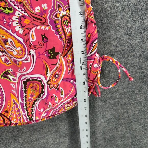 Lands' End Tankini Top Women 10 Pink Paisley Push Up Sleeveless Square Neck - Picture 4 of 6